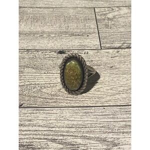 Sz 11 Native American Sterling Silver Natural Turquoise Southwestern Ring Vtg